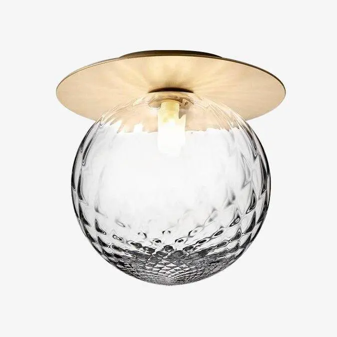 Teto de LED com design dourado redondo
