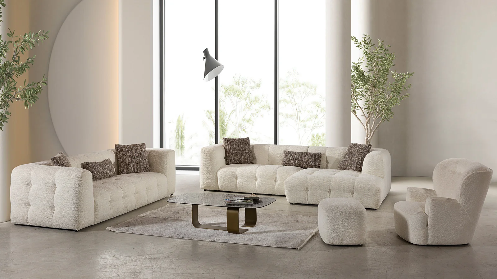 NANGARO - POLOXS SET
(CORNER SOFA + 4-SEATER + ARMCHAIR + OTTOMAN) - POLOXS CORNER SOFA